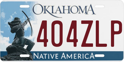 OK license plate 404ZLP
