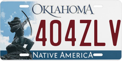 OK license plate 404ZLV