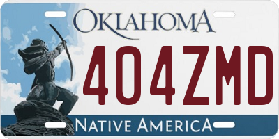 OK license plate 404ZMD