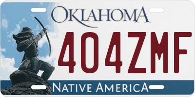 OK license plate 404ZMF