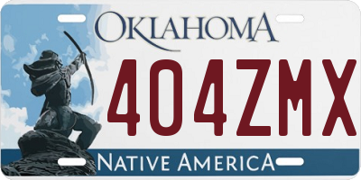 OK license plate 404ZMX
