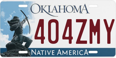 OK license plate 404ZMY