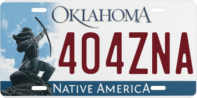 OK license plate 404ZNA