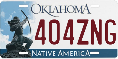 OK license plate 404ZNG