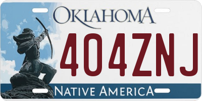 OK license plate 404ZNJ