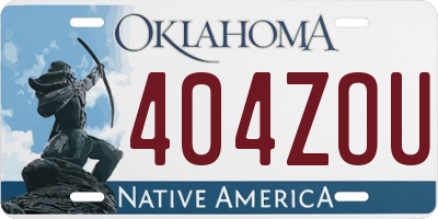 OK license plate 404ZOU