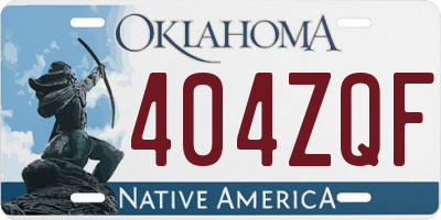 OK license plate 404ZQF