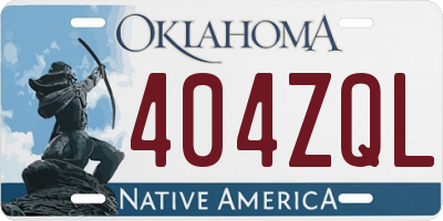 OK license plate 404ZQL