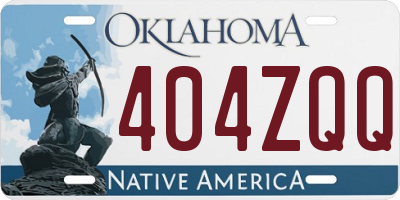 OK license plate 404ZQQ