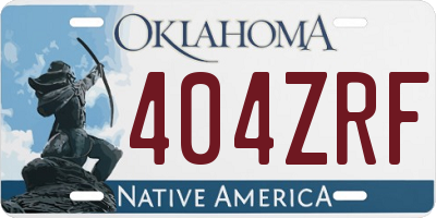 OK license plate 404ZRF