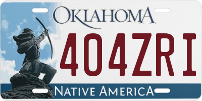 OK license plate 404ZRI