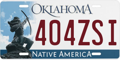 OK license plate 404ZSI