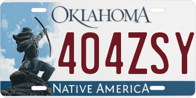 OK license plate 404ZSY