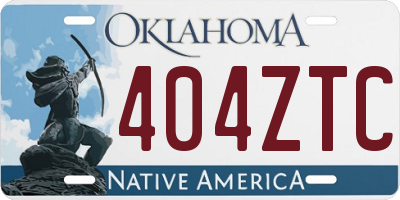 OK license plate 404ZTC