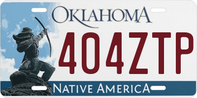 OK license plate 404ZTP