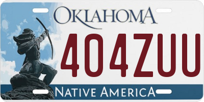 OK license plate 404ZUU