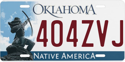 OK license plate 404ZVJ