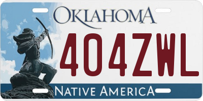 OK license plate 404ZWL