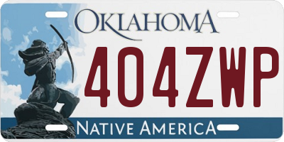 OK license plate 404ZWP