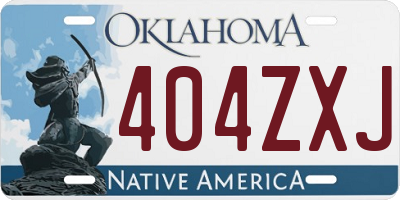 OK license plate 404ZXJ