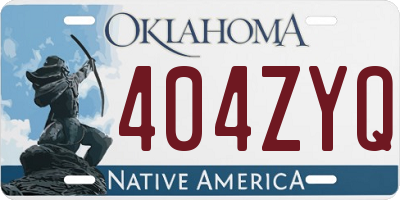 OK license plate 404ZYQ