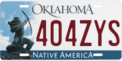 OK license plate 404ZYS