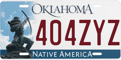 OK license plate 404ZYZ