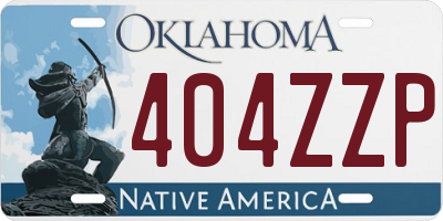 OK license plate 404ZZP