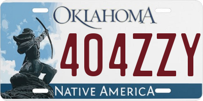 OK license plate 404ZZY