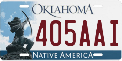 OK license plate 405AAI