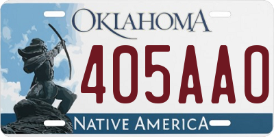 OK license plate 405AAO