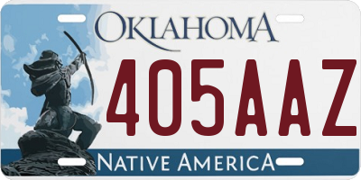 OK license plate 405AAZ