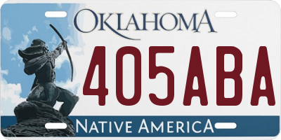 OK license plate 405ABA