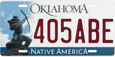 OK license plate 405ABE