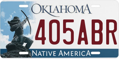 OK license plate 405ABR