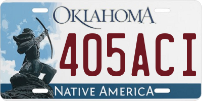 OK license plate 405ACI