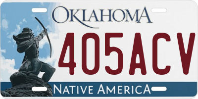 OK license plate 405ACV
