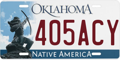 OK license plate 405ACY