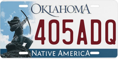 OK license plate 405ADQ