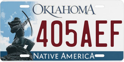 OK license plate 405AEF
