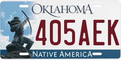 OK license plate 405AEK