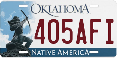 OK license plate 405AFI