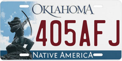 OK license plate 405AFJ