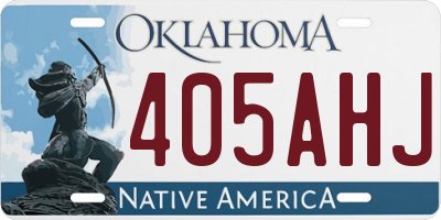 OK license plate 405AHJ
