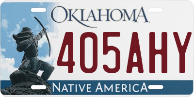 OK license plate 405AHY