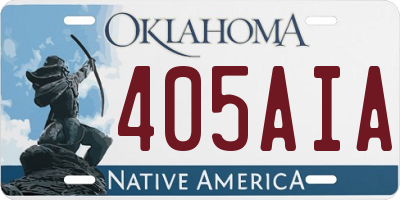 OK license plate 405AIA