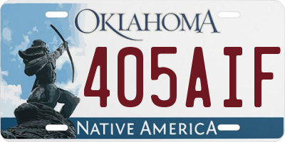 OK license plate 405AIF