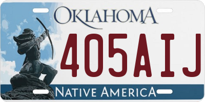 OK license plate 405AIJ