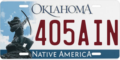 OK license plate 405AIN