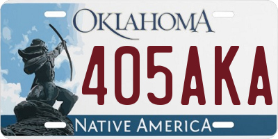 OK license plate 405AKA